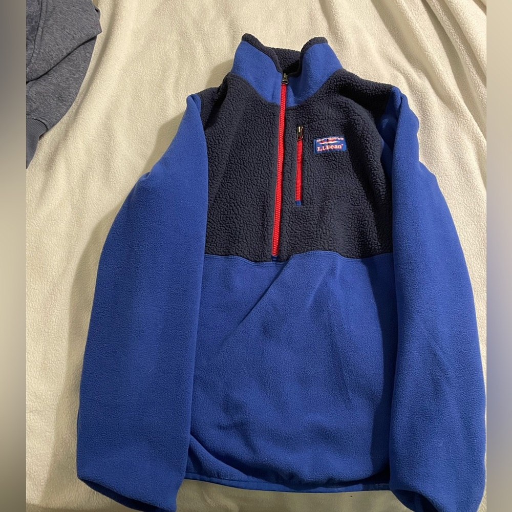 LL Bean color block half zip
